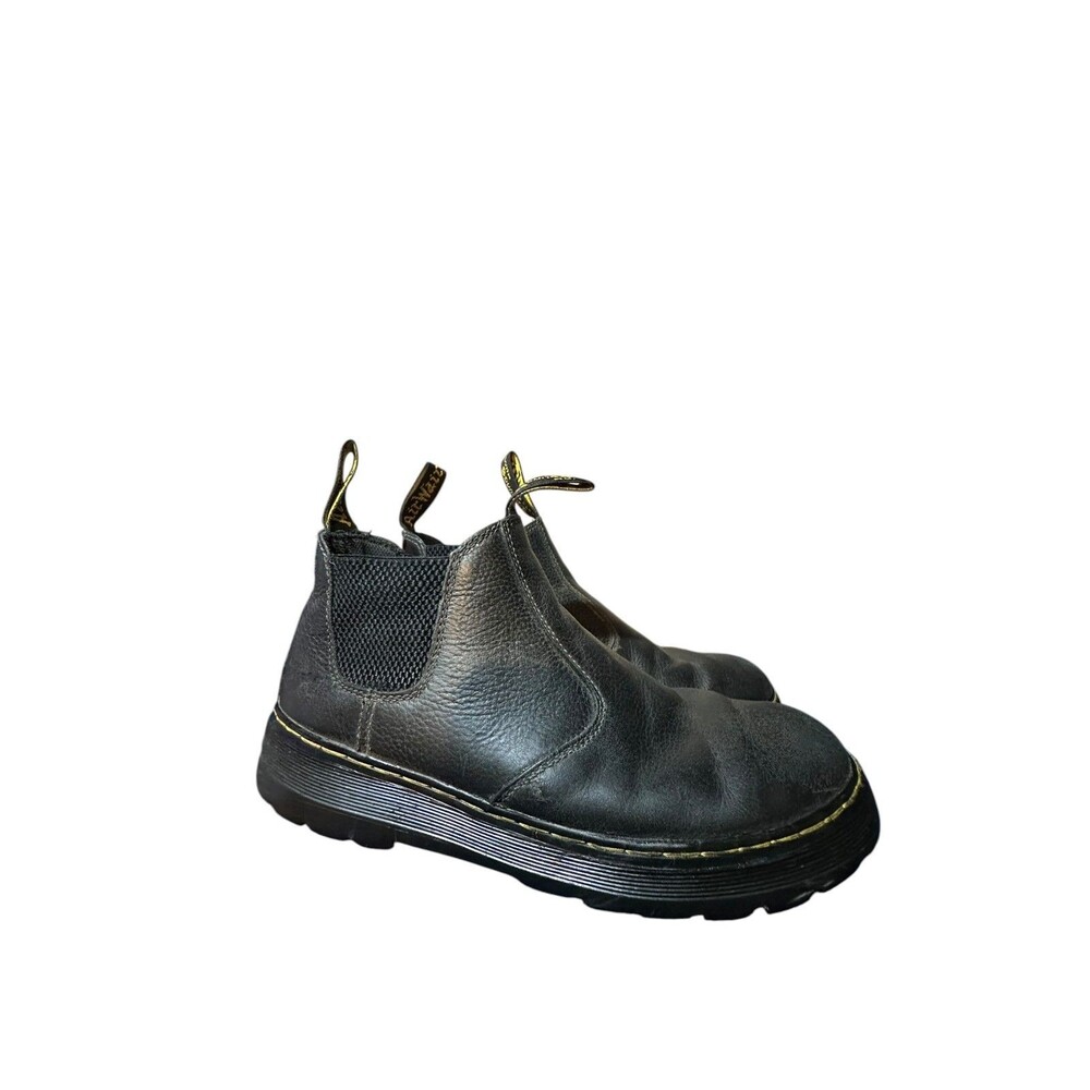Dr Martens Hardie Boots Chelsea Work Pull On Black Leather Distressed M 10 L 11